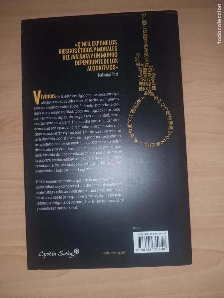 Libros de segunda mano de ciencias: Armas de destrucci&oacute;n matem&aacute;tica - Cathy ONeil (Capit&aacute;n Swing - Big Data) - Foto 2