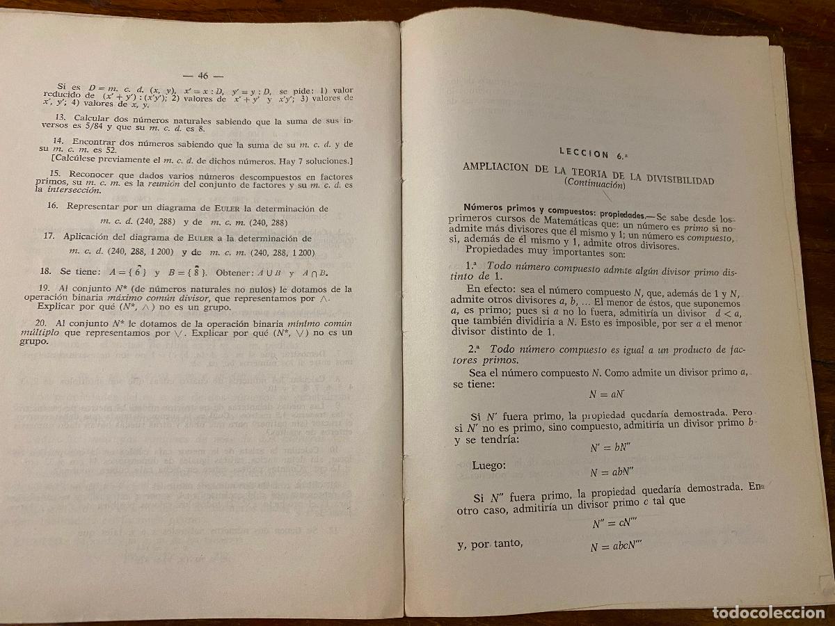 Libros de segunda mano de ciencias: Preuniversitario 1968 Lecciones de matem&aacute;ticas E. P. Carranza - Foto 4