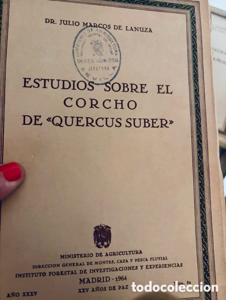Libros de segunda mano: ESTUDIOS SOBRE EL CORCHO DE &laquo;QUERCUS SUBER&raquo;.