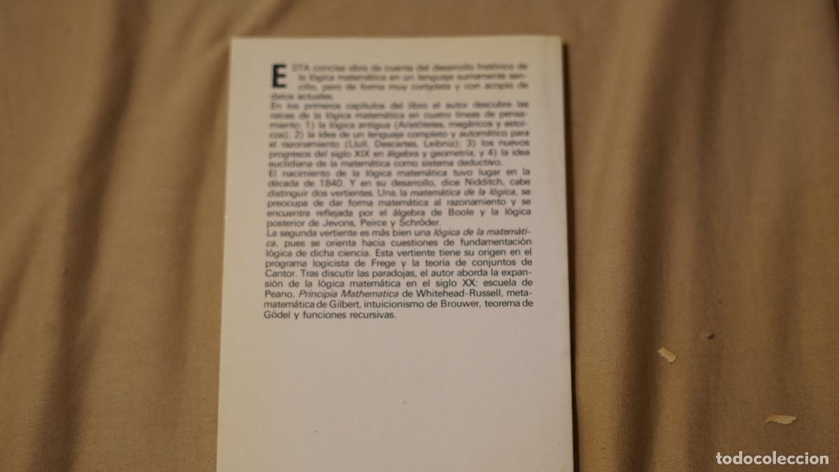 Libros de segunda mano de ciencias: P. H. Nidditch - El desarrollo de lal&oacute;gica matem&aacute;tica - Foto 3