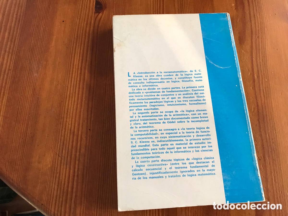 Libros de segunda mano de ciencias: Introducci&oacute;n a la Metamatem&aacute;tica. Stephen C.Kleene. Tecnos - Foto 3