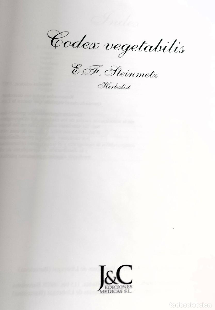 Libros de segunda mano: E. F. Steimetz,Codex Vegetabilis, Nicorette, Barcelona, 1997 - Foto 3