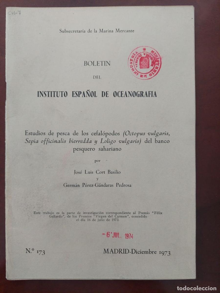 Libros de segunda mano: Estudios de pesca de los cefal&oacute;podos del banco pesquero sahariano. Instituto de Oceanograf&iacute;a.