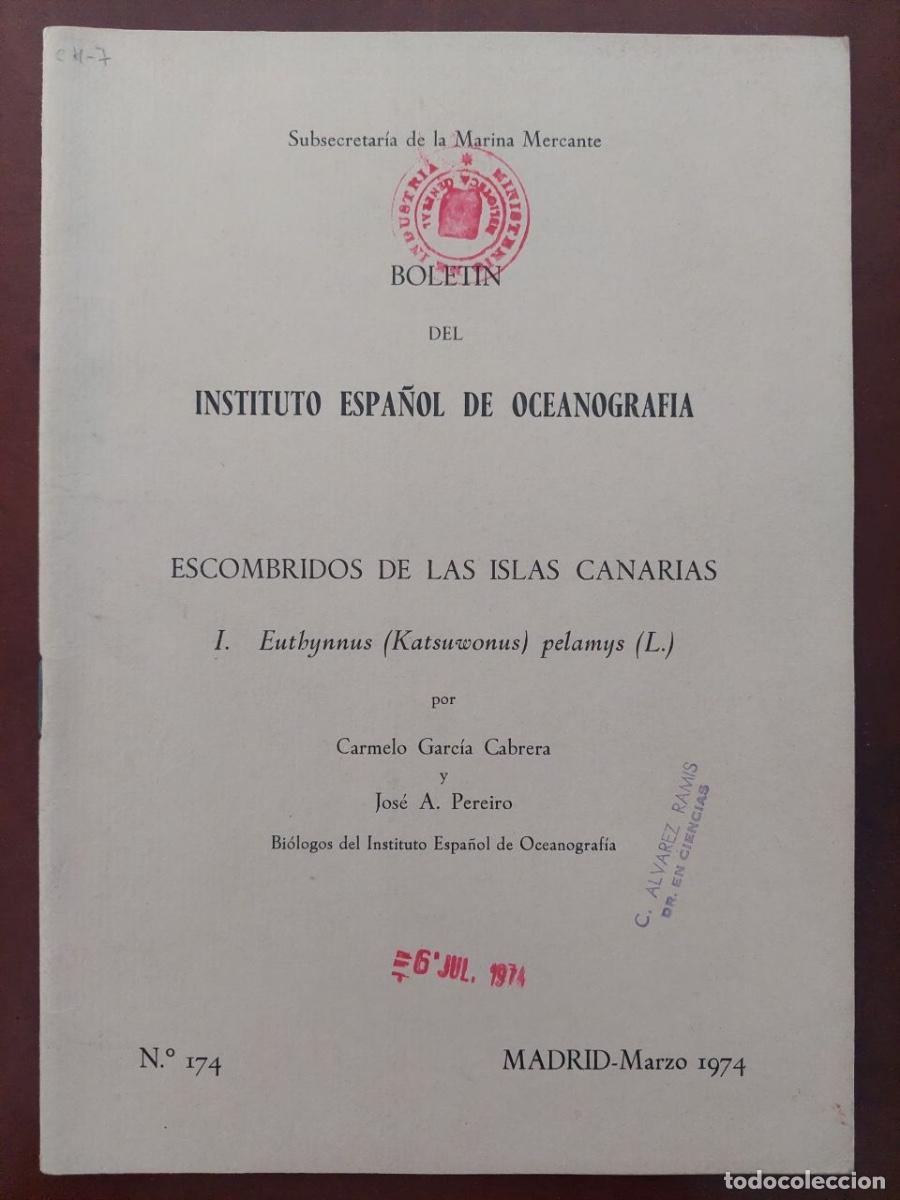 Libros de segunda mano: Esc&oacute;mbridos de las Islas Canarias. Garc&iacute;a Cabrera, C. y Pereiro, Jos&eacute; A. Instituto de Oceanograf&iacute;a.