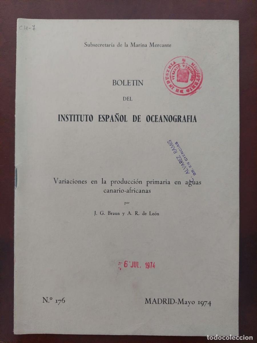 Libros de segunda mano: Variaciones en la producci&oacute;n primaria en aguas canario-africanas. Instituto de Oceanograf&iacute;a.