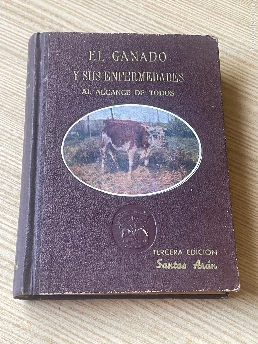 Libros de segunda mano: EL GANADO Y SUS ENFERMEDADES AL ALCANCE DE TODOS - SANTOS ARAN - EST.TIP.HUELVES 3A.ED. S/F