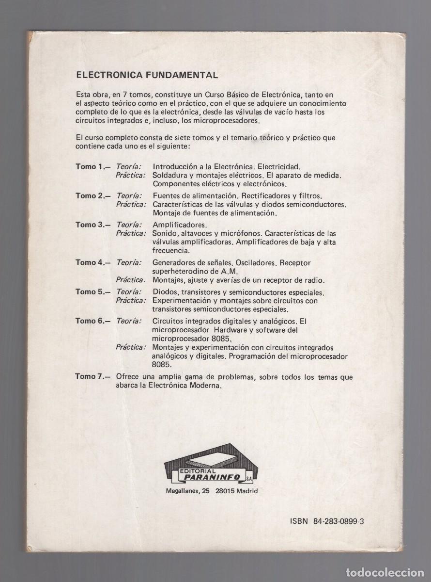 Libros de segunda mano de ciencias: Electr&oacute;nica fundamental 2. Jos&eacute; Mar&iacute;a Angulo - Paraninfo, 1985 - Foto 2