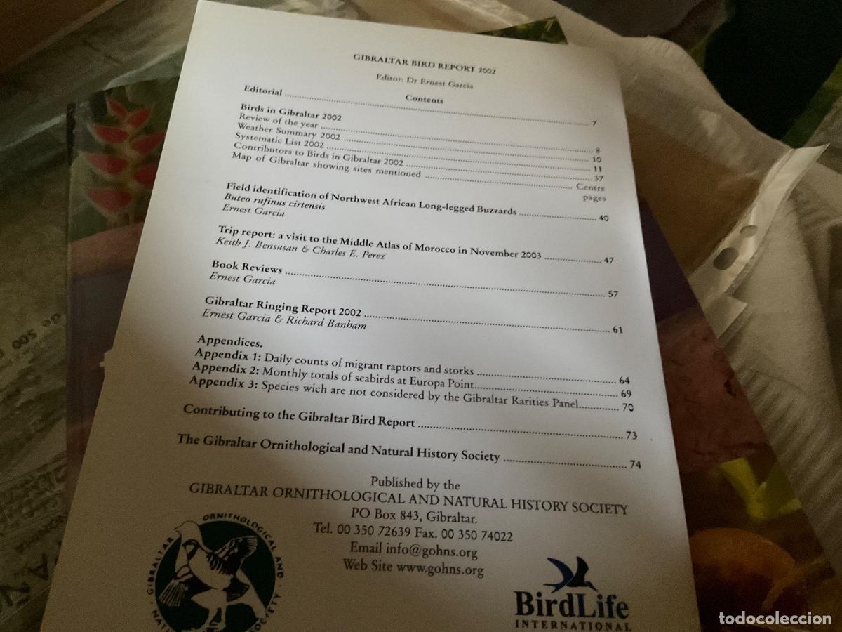 Libros de segunda mano: Gibraltar bird report 2002 - Foto 4