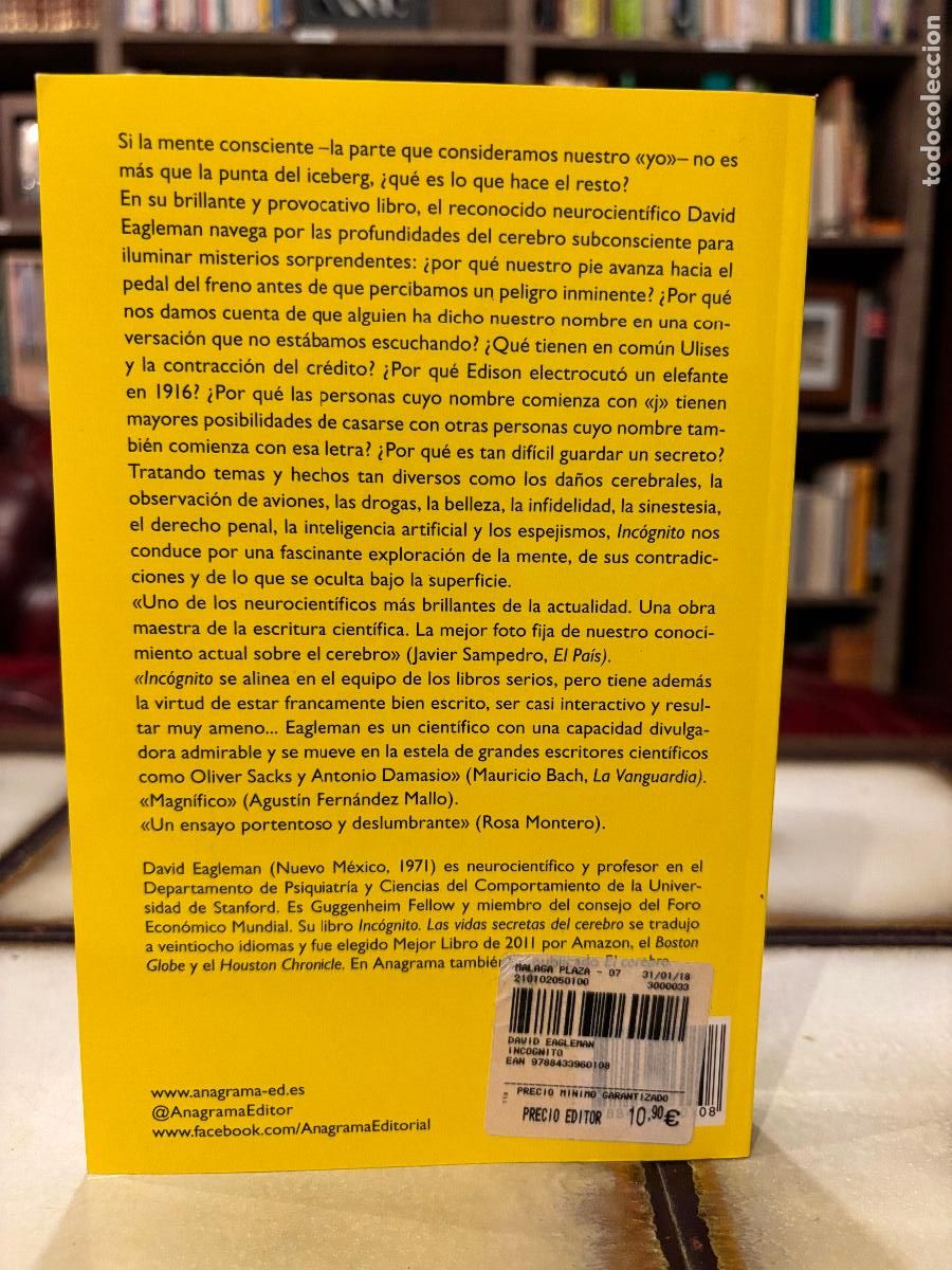 Libros de segunda mano: Inc&oacute;gnito. Las vidas secretas del cerebro. David Eagleman. - Foto 2