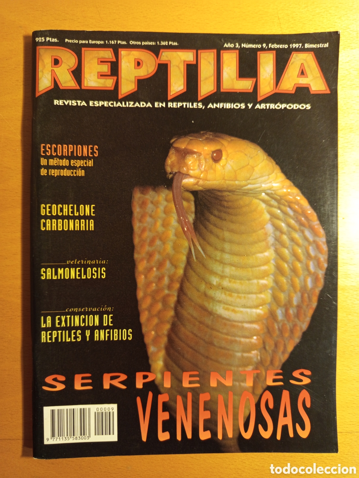 Libros de segunda mano: REPTILIA N&deg; 9. REVISTA ESPECIALIZADA EN REPTILES, ANFIBIOS Y ARTROPODOS (SERPIENTES VENENOSAS)