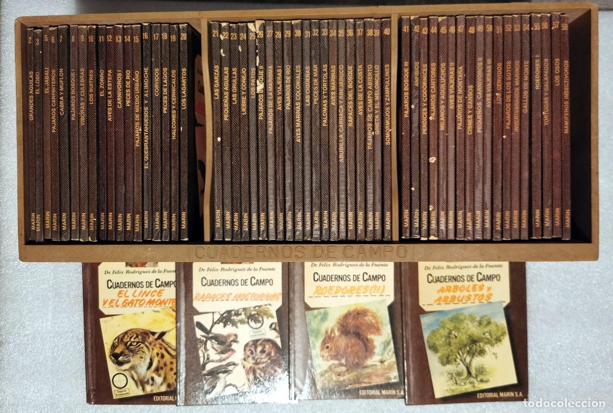 Libros de segunda mano: 60 Cuadernos de Campo. F&eacute;lix Rodr&iacute;guez de la Fuente. Colecci&oacute;n completa Editorial Mar&iacute;n 1&ordf; edici&oacute;n
