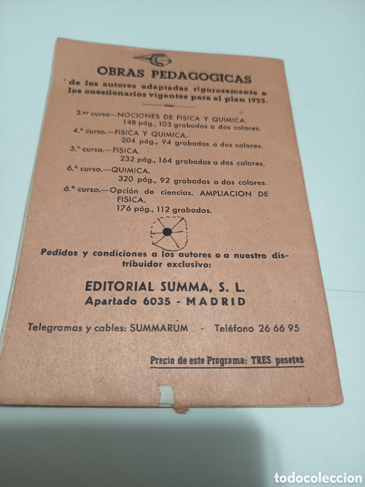 Libros de segunda mano de ciencias: Programa de qu&iacute;mica 6&ordm; bachillerato 1955 - Foto 4