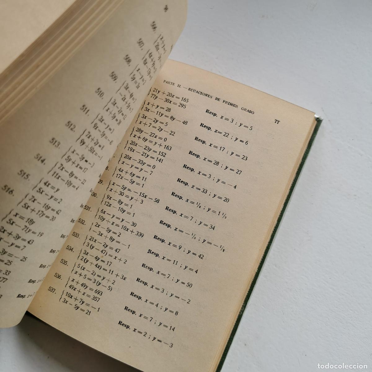 Libros de segunda mano de ciencias: Nociones de &Aacute;lgebra &ndash; Solucionario &ndash; Ediciones Bru&ntilde;o 1958 - Foto 7