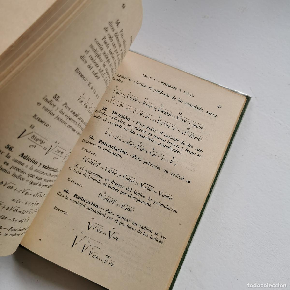 Libros de segunda mano de ciencias: Nociones de &Aacute;lgebra &ndash; Solucionario &ndash; Ediciones Bru&ntilde;o 1958 - Foto 8