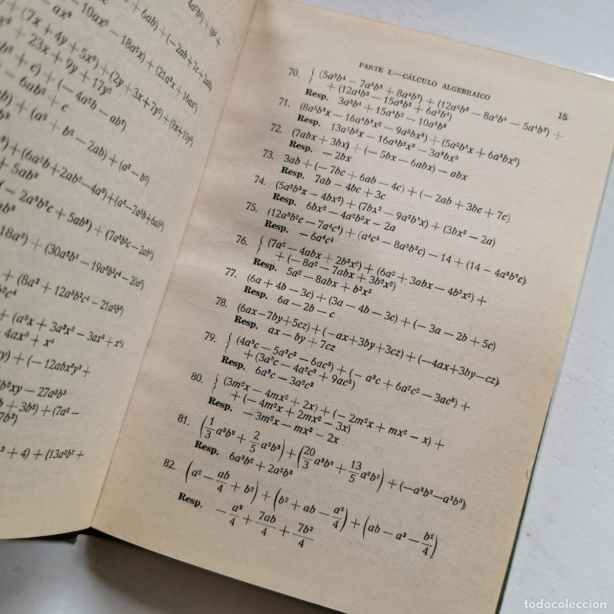 Libros de segunda mano de ciencias: Nociones de &Aacute;lgebra &ndash; Solucionario &ndash; Ediciones Bru&ntilde;o 1958 - Foto 9