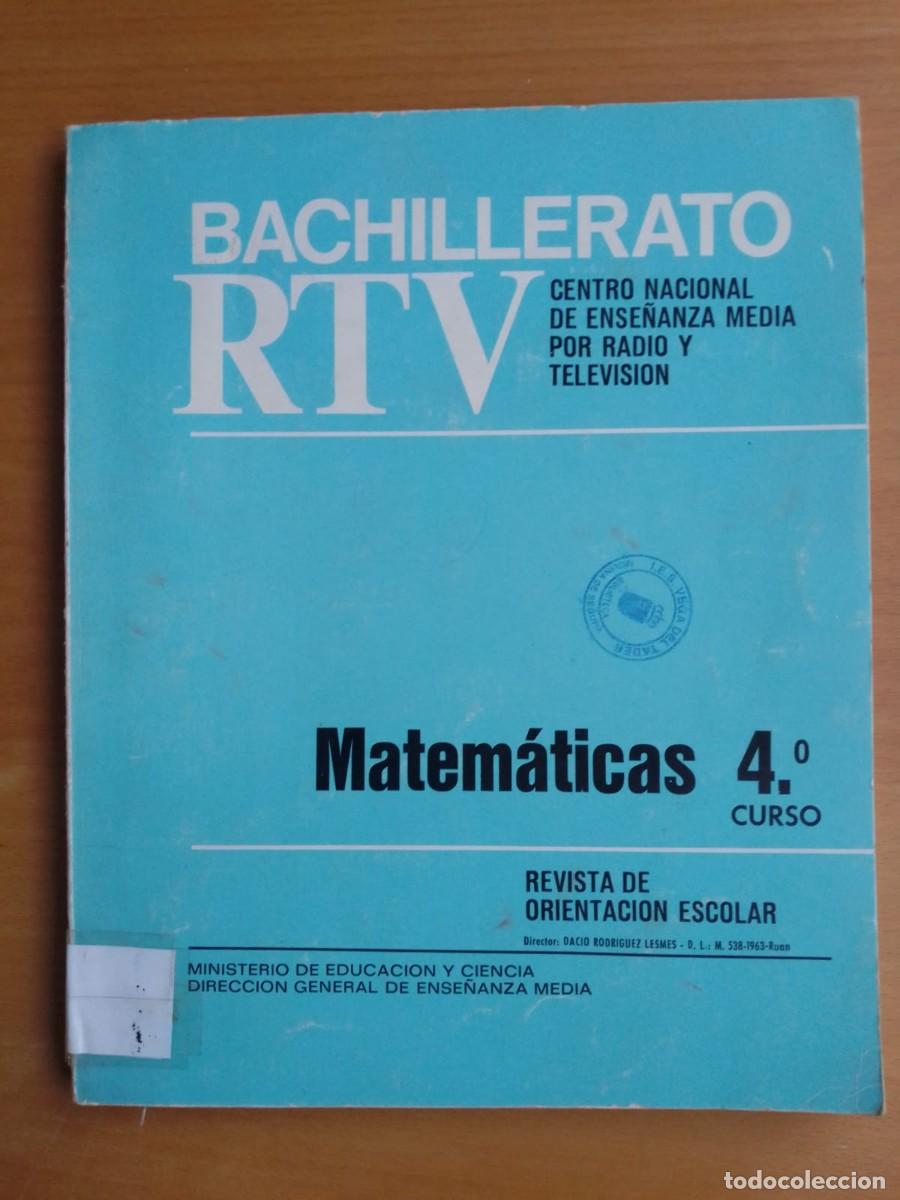 Libros de segunda mano de ciencias: Bachillerato RTVE Matem&aacute;ticas 4&ordm; curso