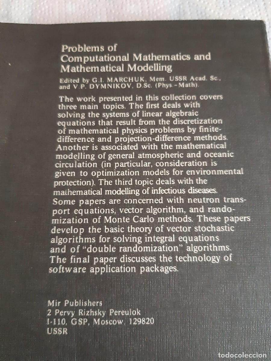 Libros de segunda mano de ciencias: Problemas de matem&aacute;tica computacional y modelado matem&aacute;tico MARCHUK DYMNIKOV EN INGLES - Foto 5