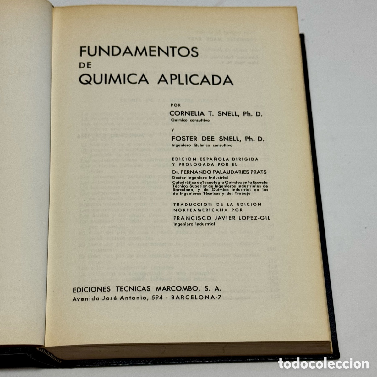 Libros de segunda mano de ciencias: Fundamentos de Qu&iacute;mica Aplicada (1966) - Foto 3