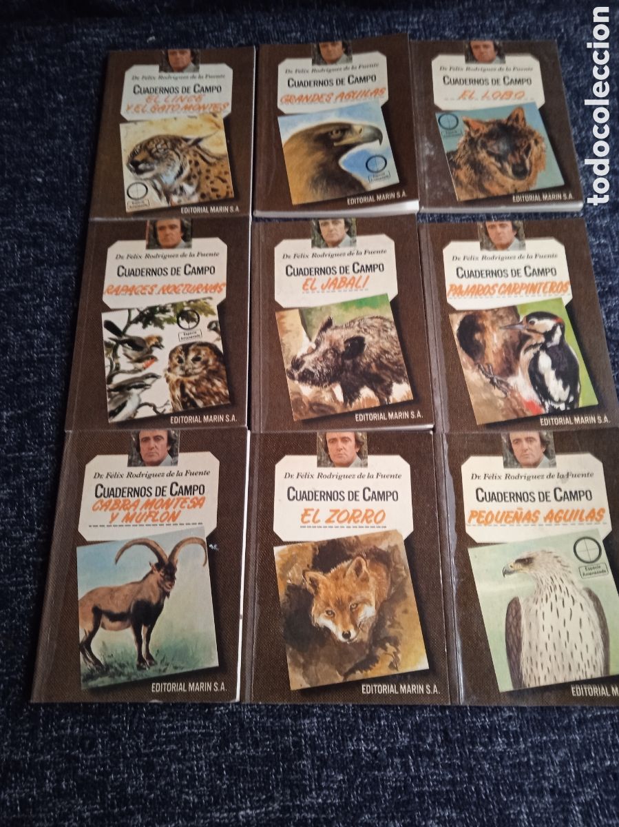 Libros de segunda mano: CUADERNOS DE CAMPO -LOTE DE 9 LIBROS / F&Eacute;LIX RODR&Iacute;GUEZ DE LA FUENTE.