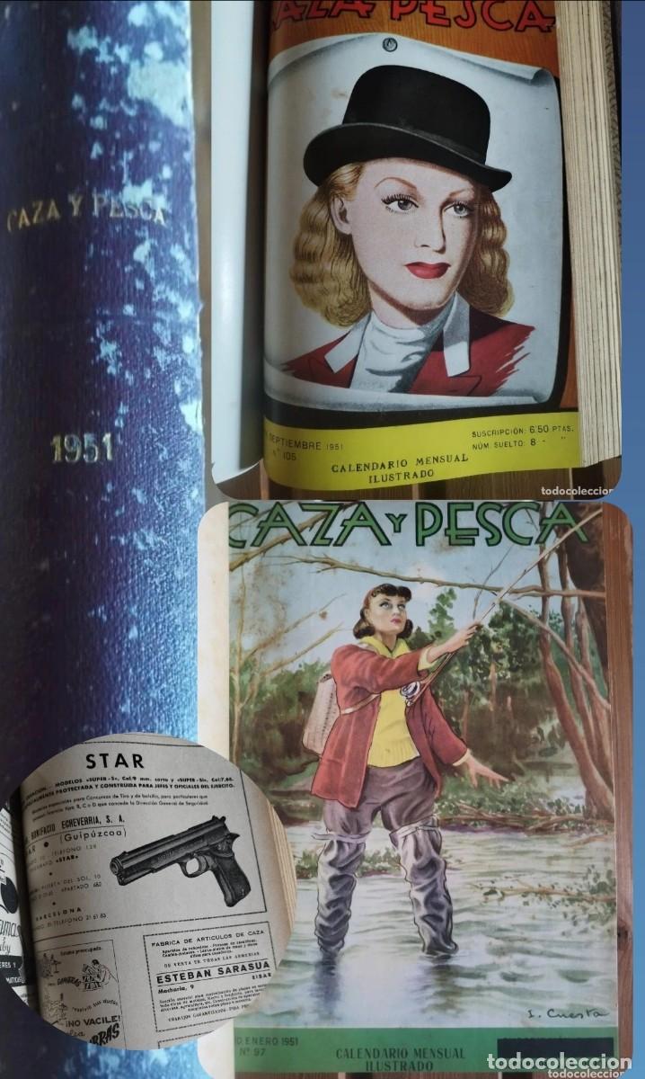 Second hand books: Revista Caza y Pesca - A&ntilde;o Completo 1951 (12 N&uacute;meros) - Tomo Encuadernado Ilustrado