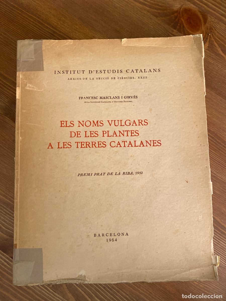Libros de segunda mano: ELS NOMS VULGARS DE LES PLANTES A LES TERRES CATALANES. - MASCLANS I GIRV&Egrave;S, Francesc.