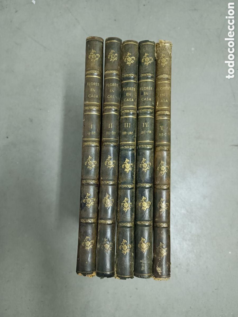 Second hand books: FLORES EN CASA EN 5 TOMOS ENCUADERNADOS - ED. BURULAN 1974