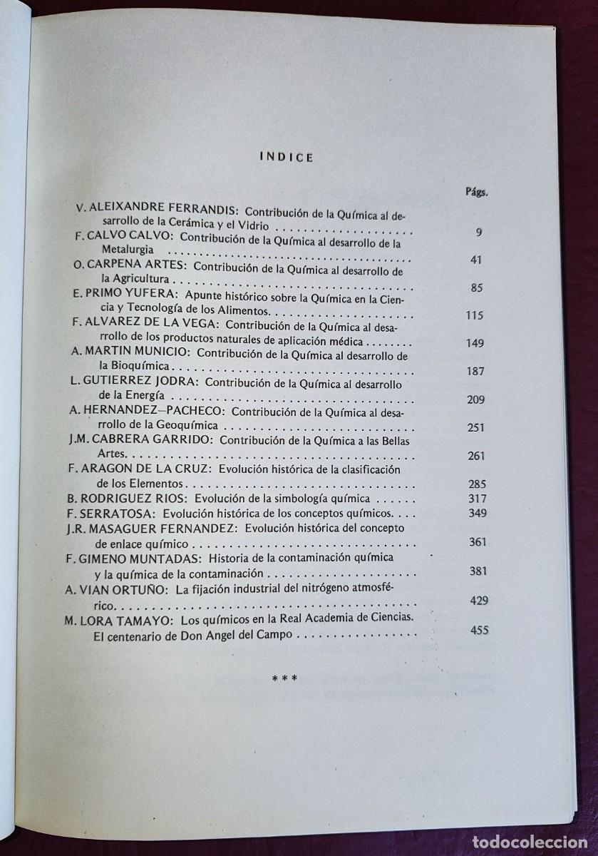 Libros de segunda mano de ciencias: CURSO DE CONFERENCIAS SOBRE HISTORIA DE LA QU&Iacute;MICA. - Foto 3