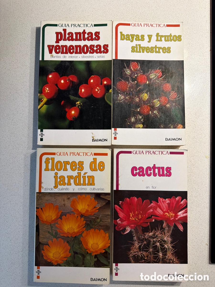 Libros de segunda mano: Lote 4 Libros Gu&iacute;a Pr&aacute;ctica Daimon: Bot&aacute;nica, Cactus, Plantas Venenosas, Bayas y Flores