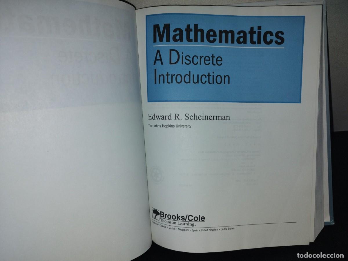 Libros de segunda mano de ciencias: 219- Mathematics. A Discrete Introduction - Edward R. Scheinerman - Foto 4