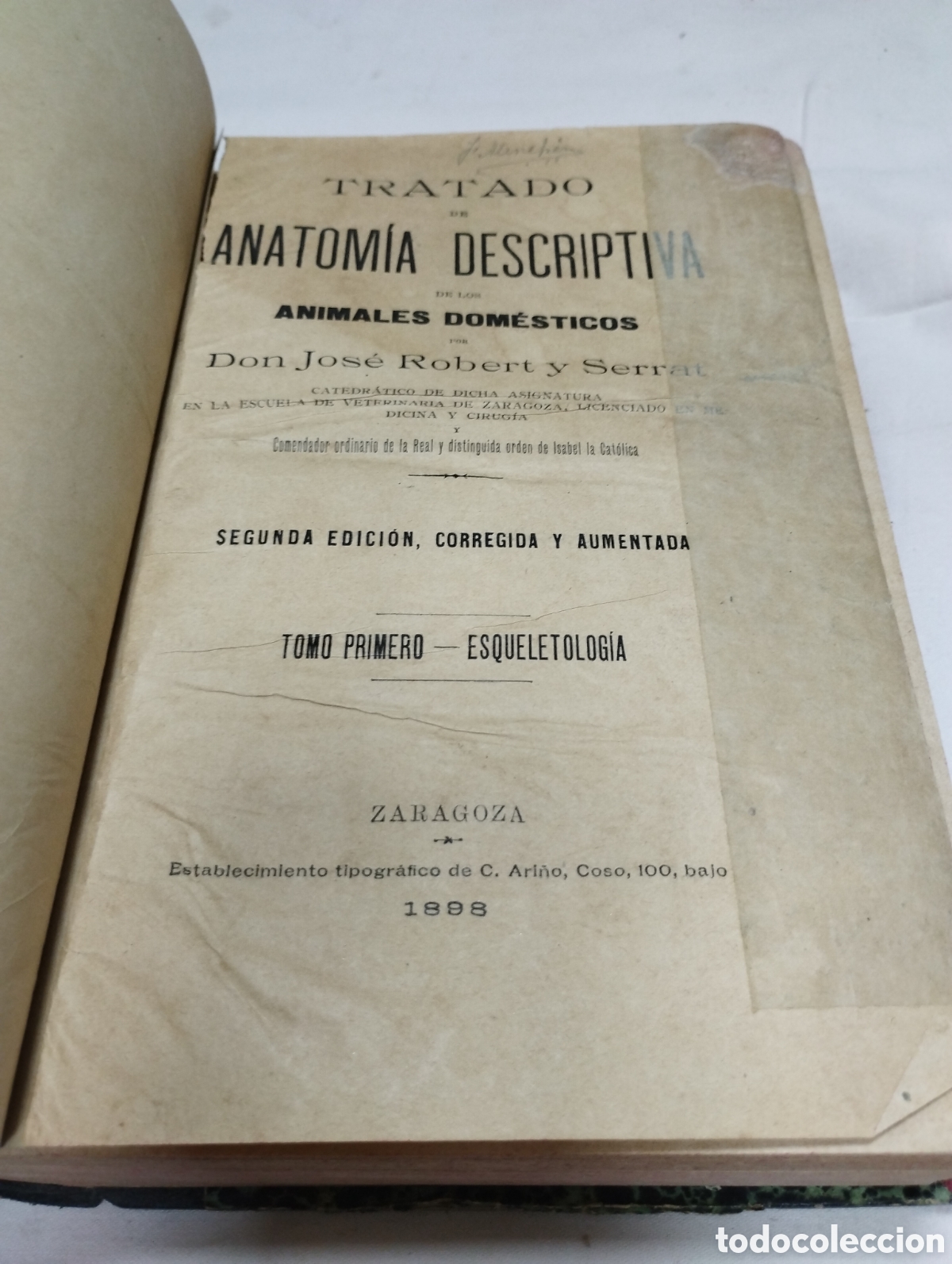 Libros de segunda mano: Anatom&iacute;a descriptiva de los animales dom&eacute;sticos. Jos&eacute; Robert, 1898 - Foto 2