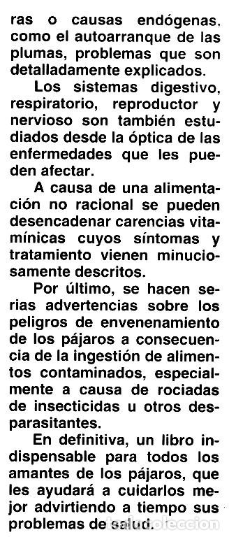 Libros de segunda mano: AVES. CUIDADOS Y ENFERMEDADES DE LOS PAJAROS. JOHN SMITH. - Foto 11