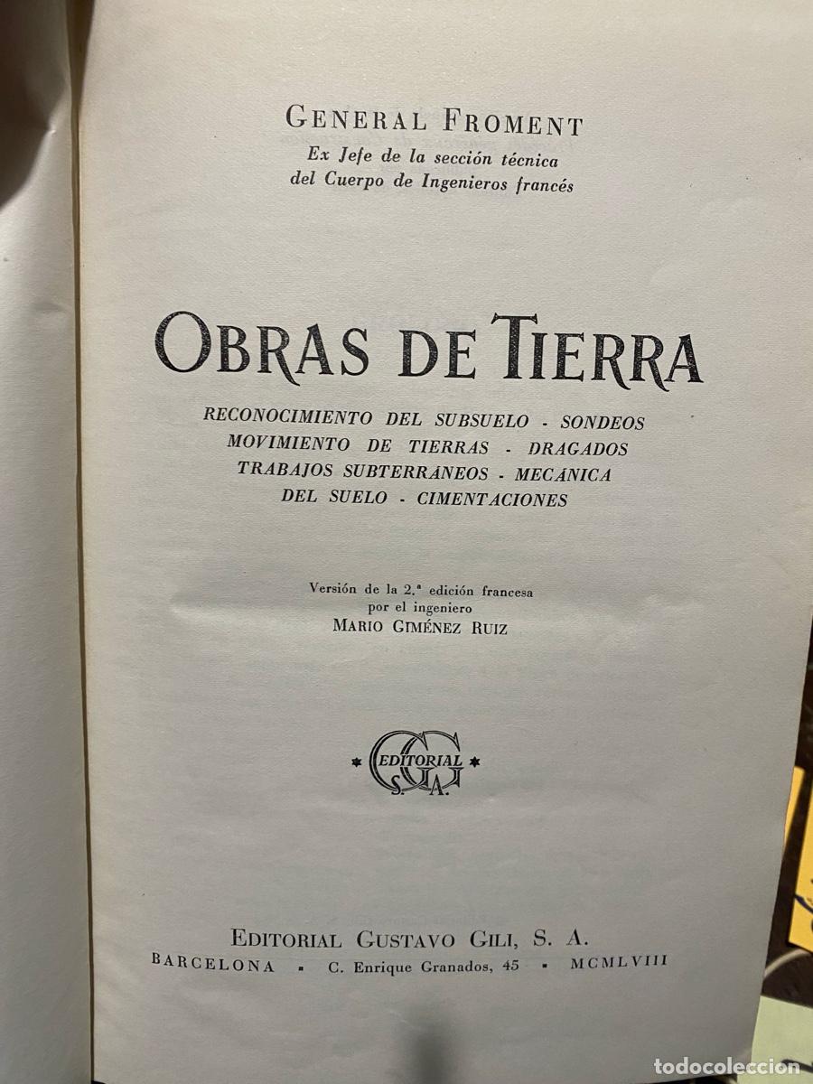 Libros de segunda mano de ciencias: OBRAS DE TIERRA, GENERAL FROMENT, EDT. S.A.
