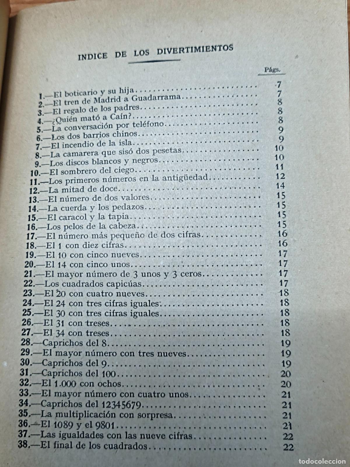 Libros de segunda mano de ciencias: Divertimientos matem&aacute;ticos - Jos&eacute; Augusto S&aacute;nchez P&eacute;rez - Foto 2