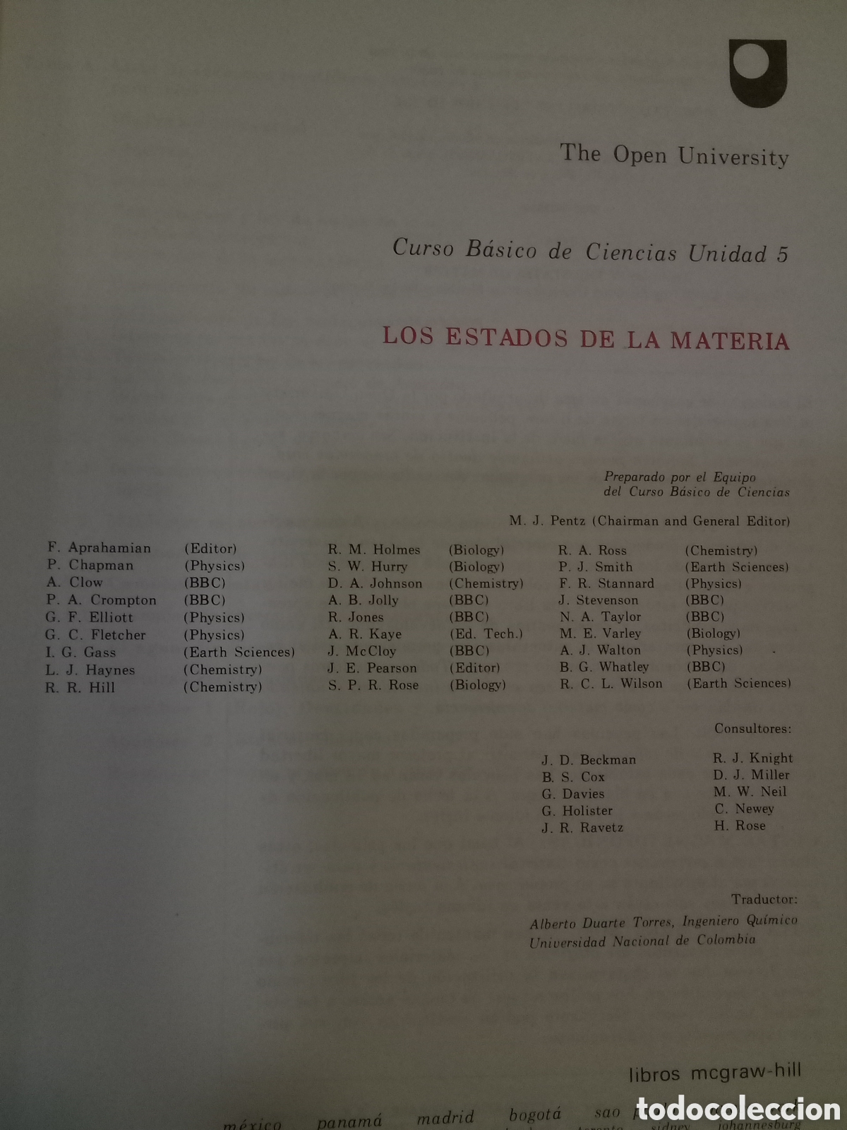 Gebrauchte B&uuml;cher der Wissenschaften: Curso B&aacute;sico de Ciencias Unidadad 5. Los estados de la materia