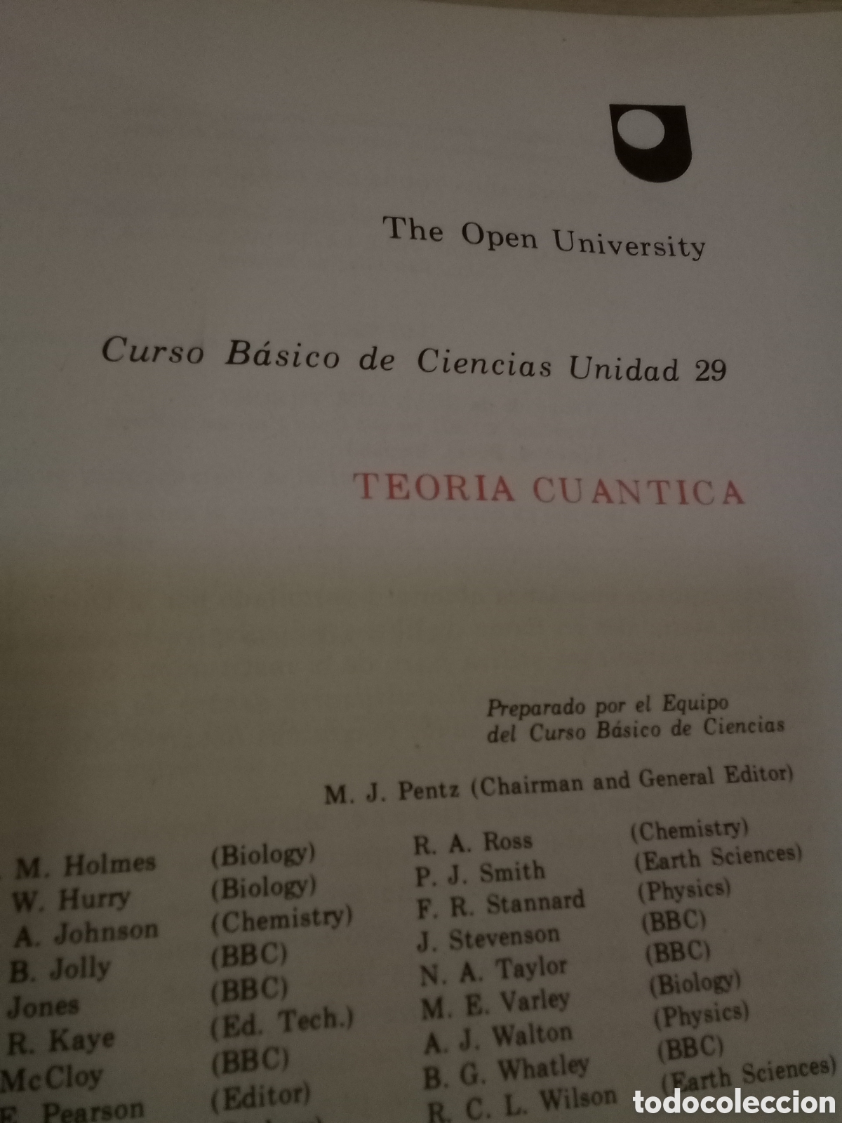 Libros de segunda mano de ciencias: Curso B&aacute;sico de Ciencias Unidades 29 y 30. Teor&iacute;a cu&aacute;ntica. La f&iacute;sica cu&aacute;ntica y el &aacute;tomo