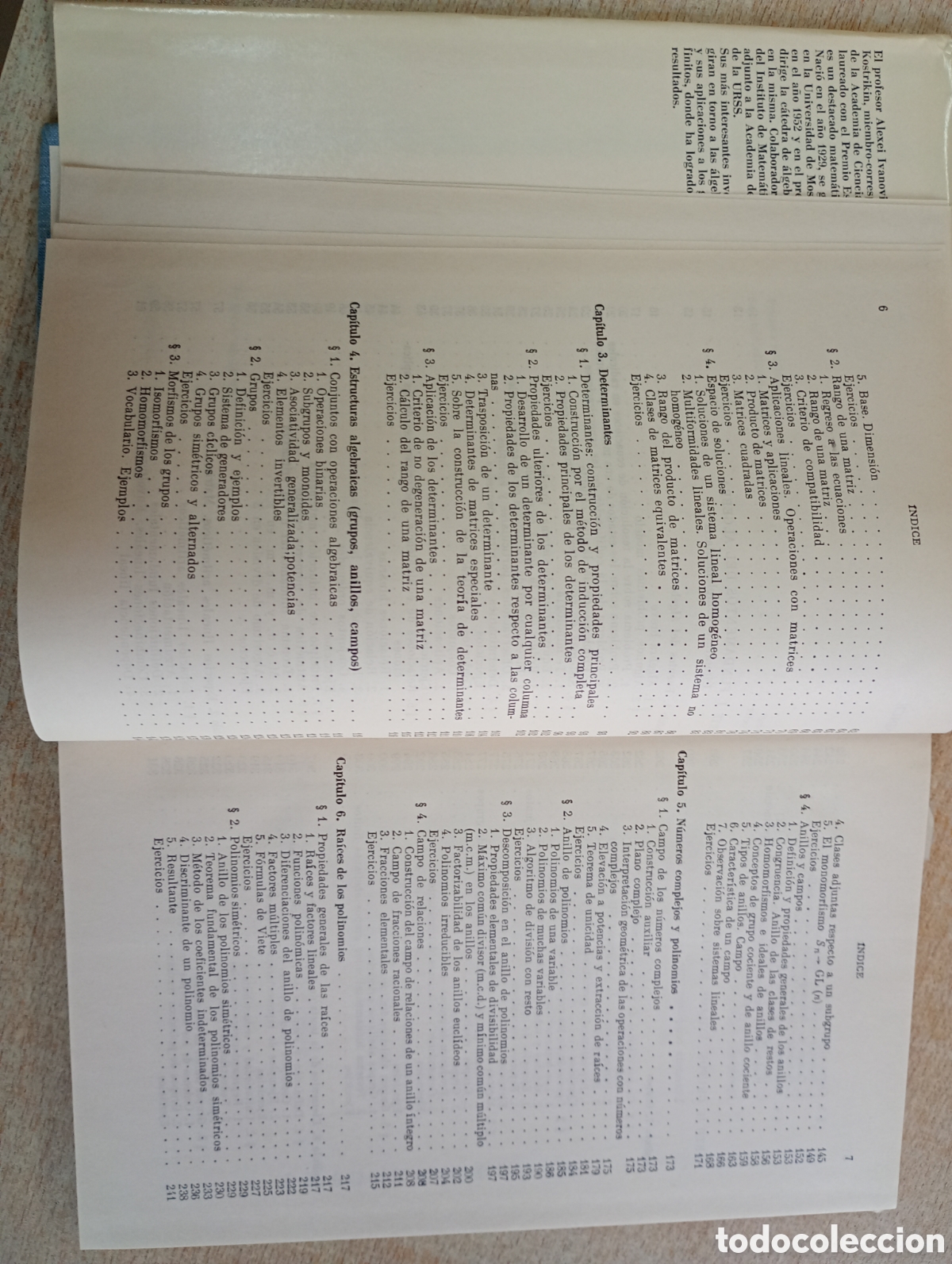 Libros de segunda mano de ciencias: Introducci&oacute;n al &aacute;lgebra. A. I. Kostrikin. Ed. MIR Mosc&uacute; - Foto 7