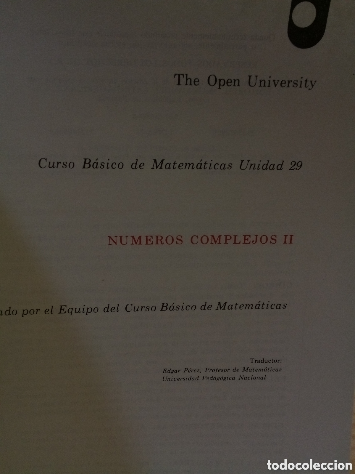 Libros de segunda mano de ciencias: Curso B&aacute;sico de Matem&aacute;ticas Unidad 29. N&uacute;meros complejos II - Foto 1