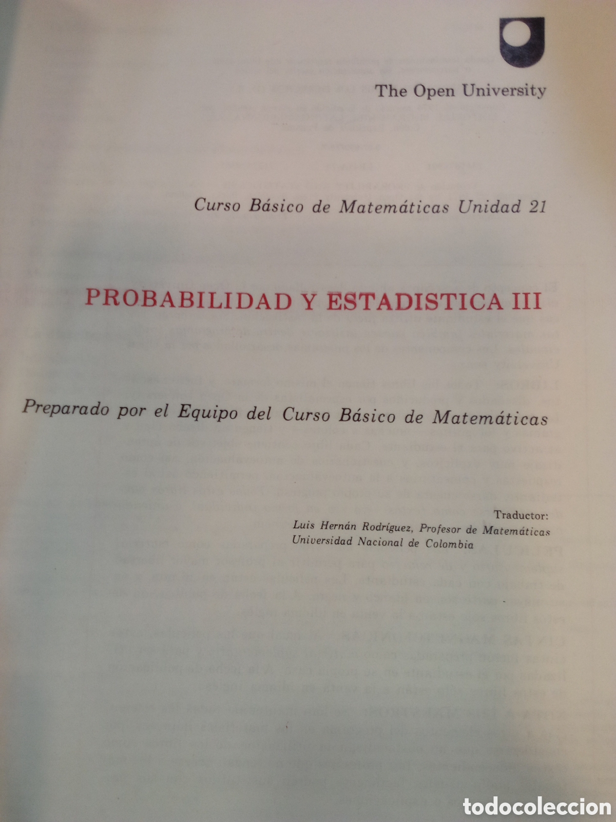 Libros de segunda mano de ciencias: Curso B&aacute;sico de Matem&aacute;ticas Unidad 21. Probabilidad y estad&iacute;stica III