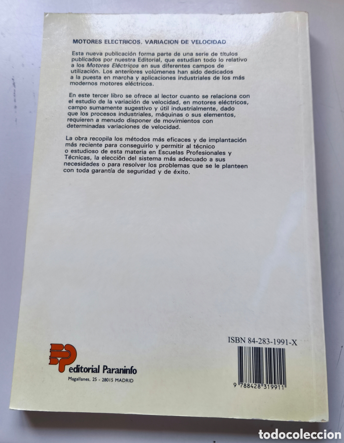 Libros de segunda mano de ciencias: Motores el&eacute;ctricos. variaci&oacute;n de veLOCIDAD - Foto 2