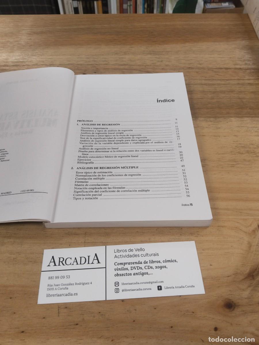Libros de segunda mano de ciencias: Analisis Estad&iacute;stico Multivariable. Teor&iacute;a y ejercicios. - R. Sierra Bravo - Foto 6