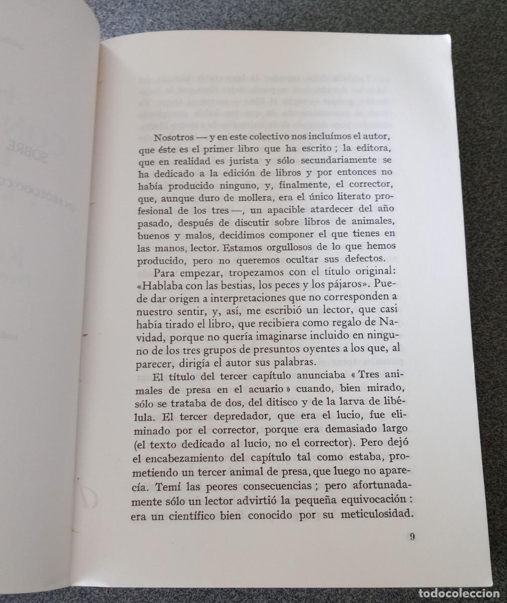 Libros de segunda mano: Hablaba Con Las Bestias, Los Peces Y Los P&aacute;jaros Konrad Lorenz - Foto 5