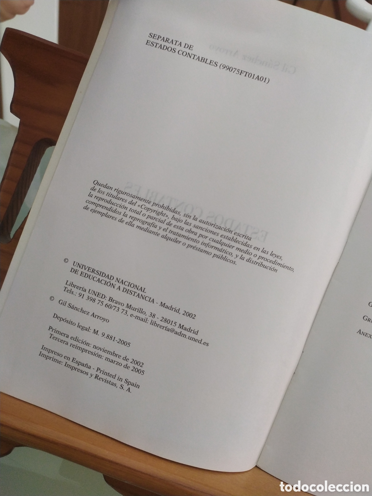 Libros de segunda mano de ciencias: Estados contables, separata publicada por la UNED en 2002. - Foto 2