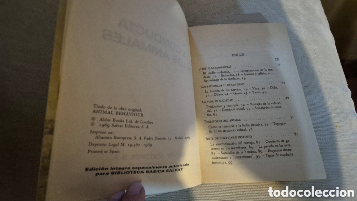 Libros de segunda mano: Libro La conducta de los animales- J.D Carthy - Foto 5