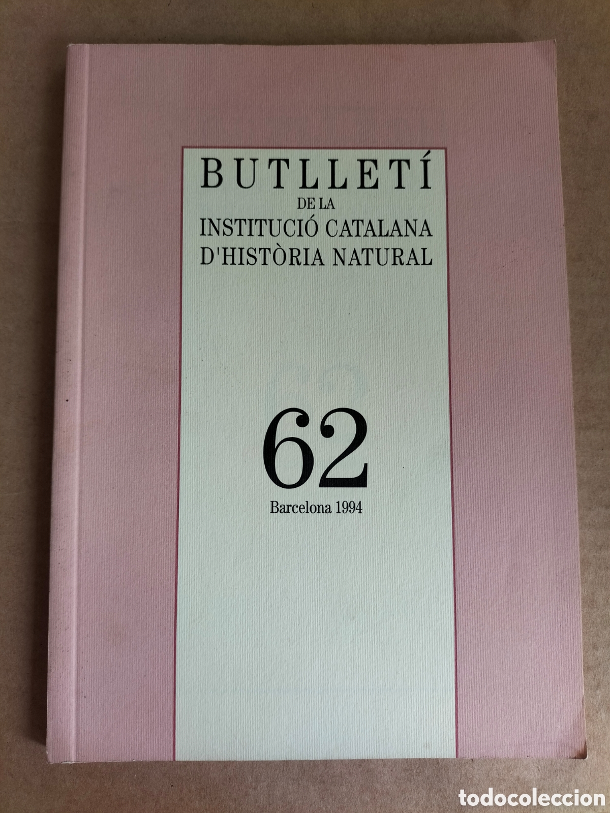 Libros de segunda mano: Butllet&iacute; de la instituci&oacute; catalana d'hist&ograve;ria natural 62. 1995. Llibre