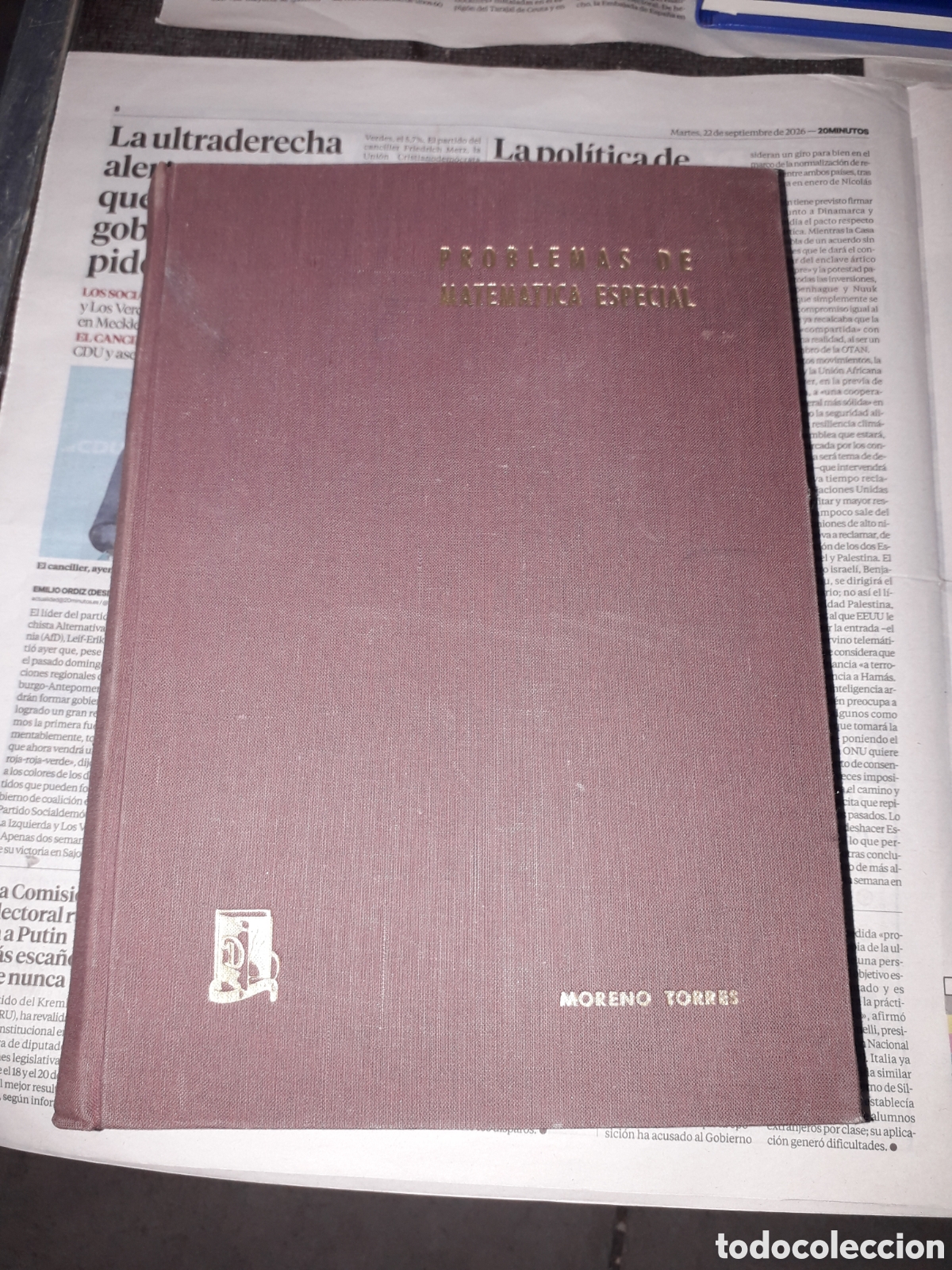 Libros de segunda mano de ciencias: PROBLEMAS DE MATEM&Aacute;TICA ESPECIAL. MORENO TORRES.