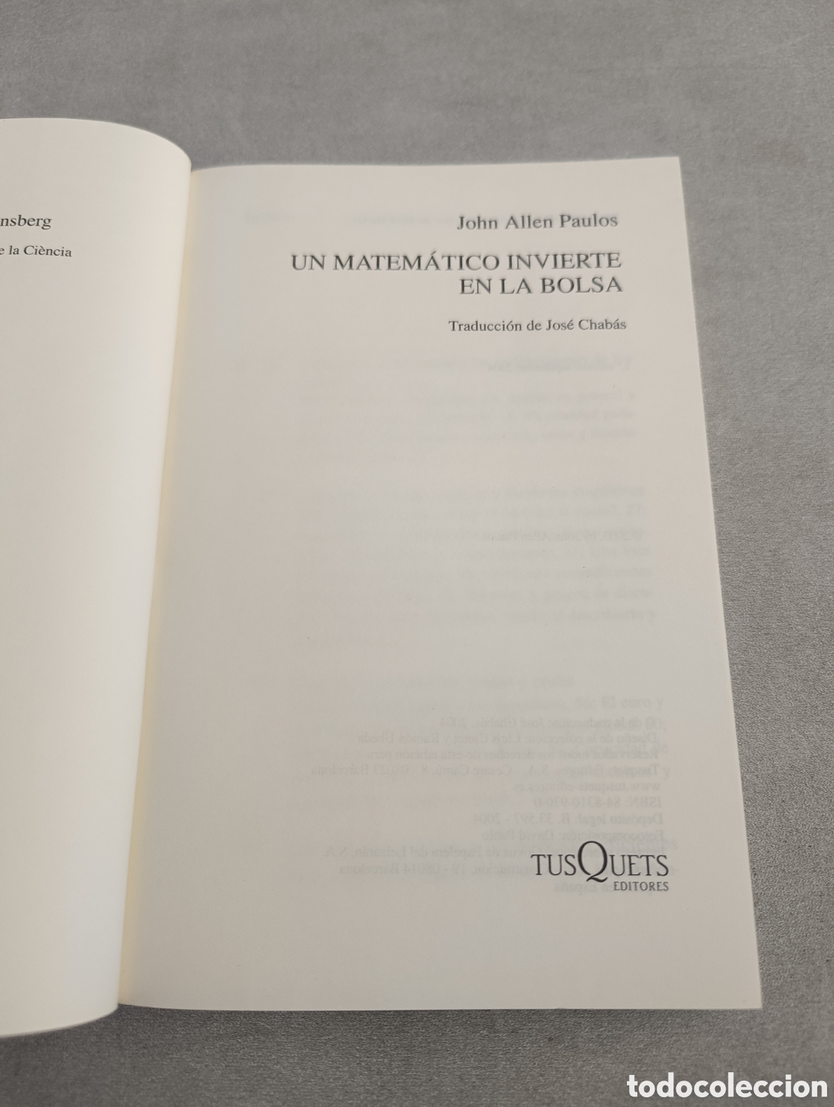 Libros de segunda mano de ciencias: UN MATEM&Aacute;TICO INVIERTE EN LA BOLSA - JOHN ALLEN PAULOS - Foto 4