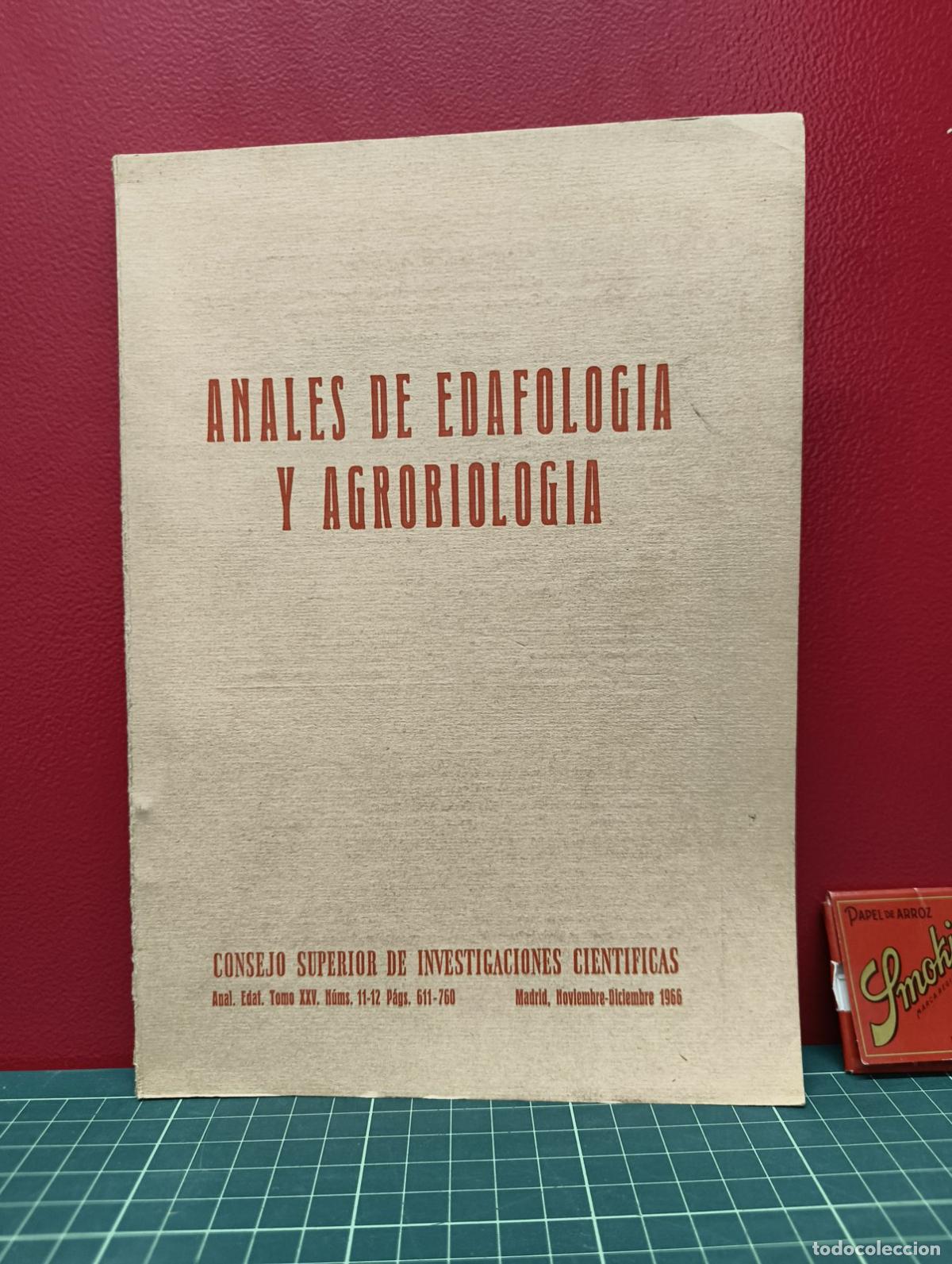 Second hand books: Anales de Edafolog&iacute;a y Agrobiolog&iacute;a t. XXV 1966 - CSIC