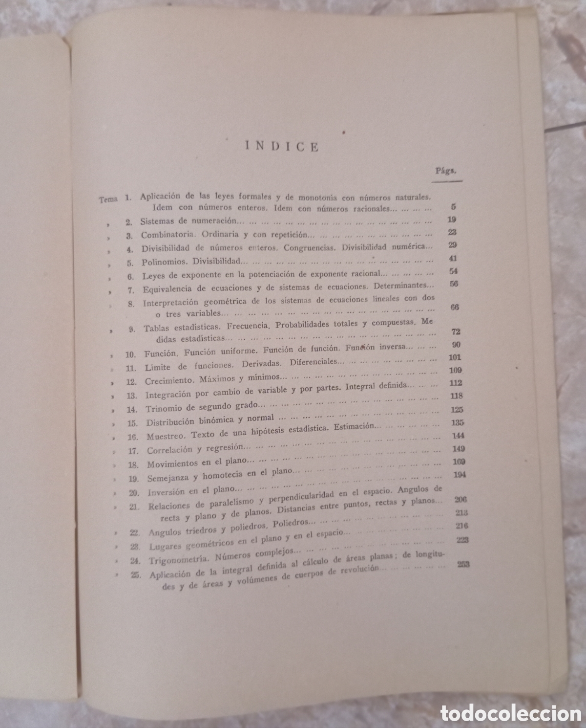 Libros de segunda mano de ciencias: TEMARIO DE CLASES PRACTICAS MATEMATICAS 1964 PEREZ BEATO - Foto 3