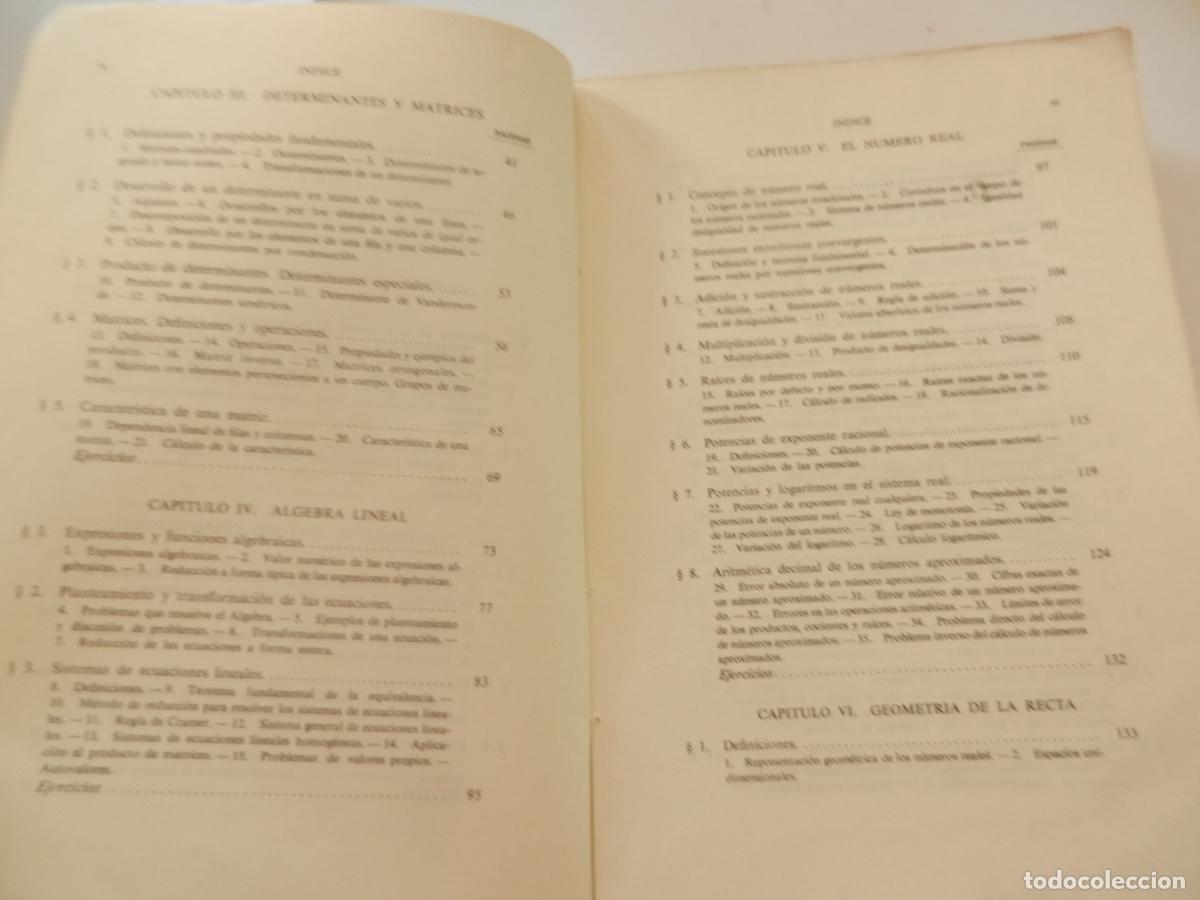 Libros de segunda mano de ciencias: ELEMENTOS DE MAT&Eacute;MATICAS - REY PASTOR - A DE CASTRO - SAETA 1967 - Foto 4