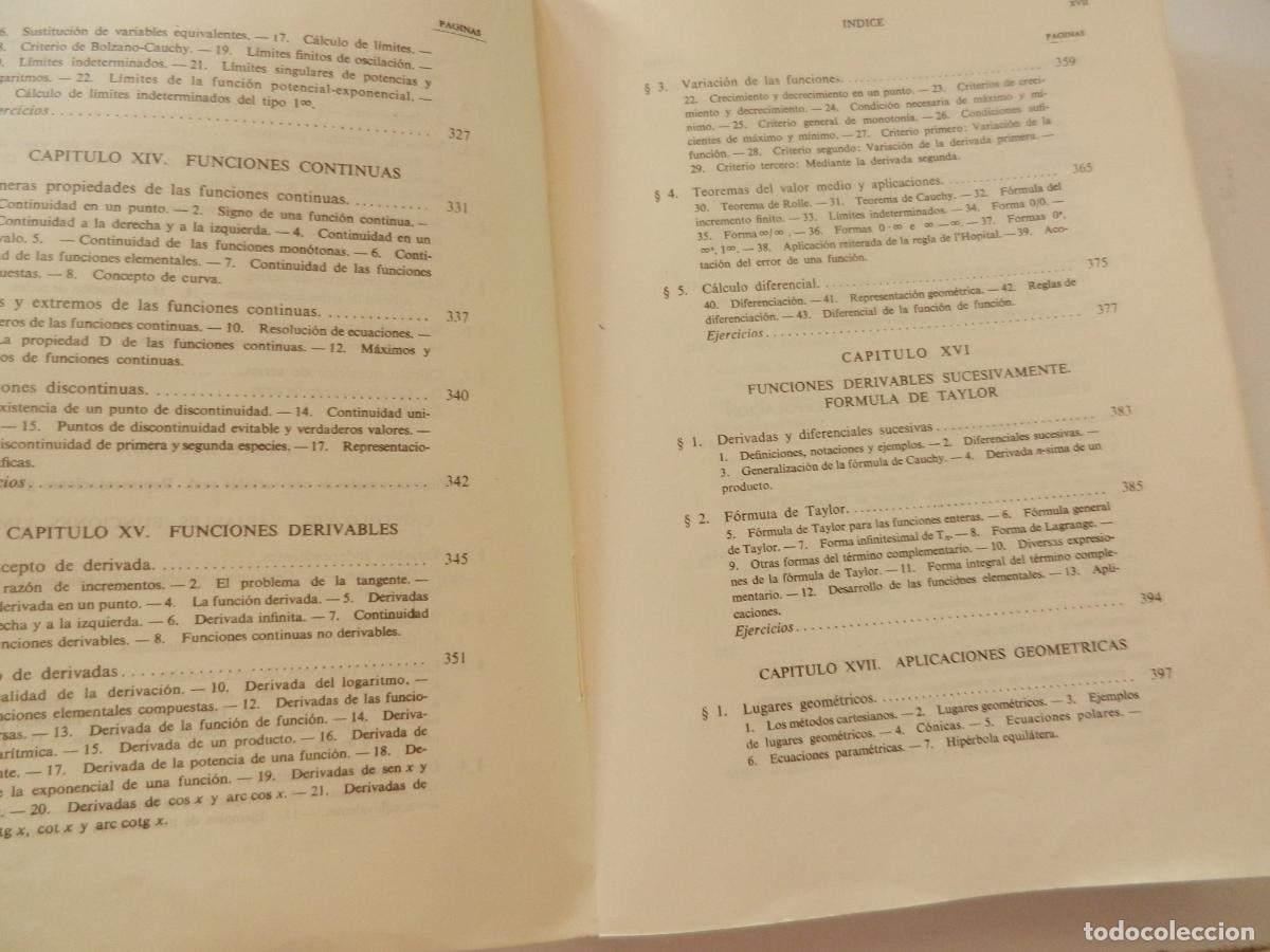 Libros de segunda mano de ciencias: ELEMENTOS DE MAT&Eacute;MATICAS - REY PASTOR - A DE CASTRO - SAETA 1967 - Foto 7